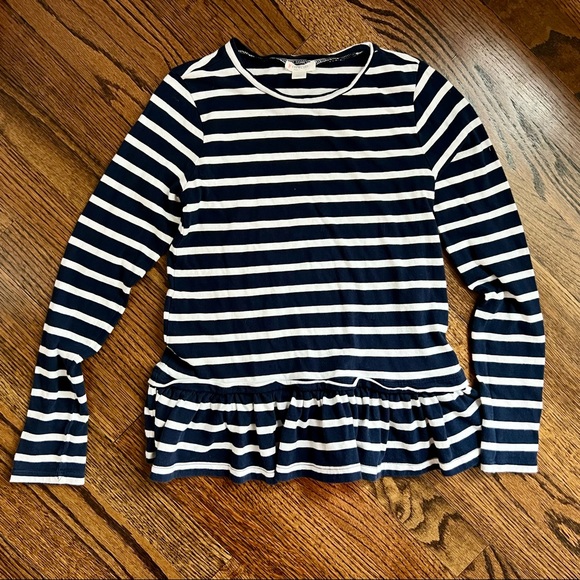 Girls J. Crew Crewcuts Navy/White Striped Top, Size - Picture 4 of 4